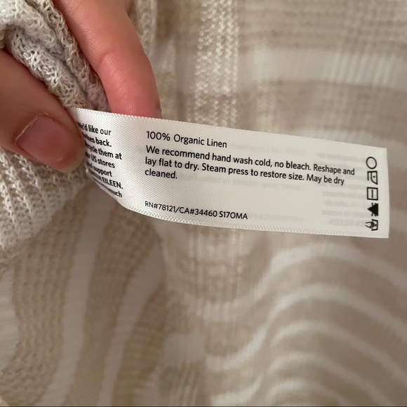 Eileen Fisher Striped Organic Linen Cardigan XS - Picture 10 of 10
